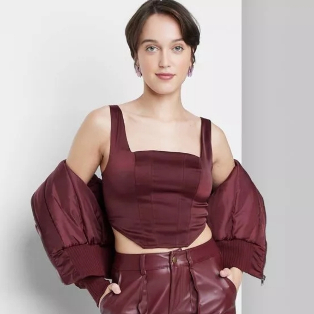 Wild Fable Satin Corset Tank Top